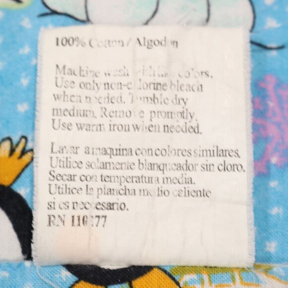 Allheart Scrub Top Women's M Blue Winter Penguin Snow Print VTG Medical Pockets - Picture 9 of 9